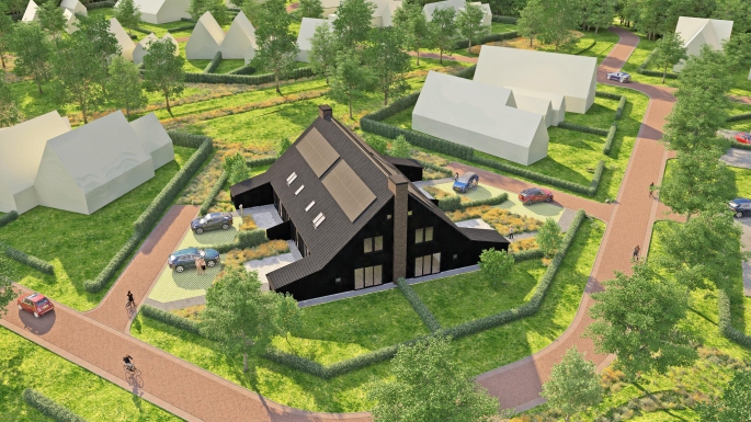 Esrijck Wonen aan de Es, 8 Barnhouse rug-aan-rug villa's, Barnhouse rug-aan-rug villa fase I, bouwnummer: 2, Nooitgedacht